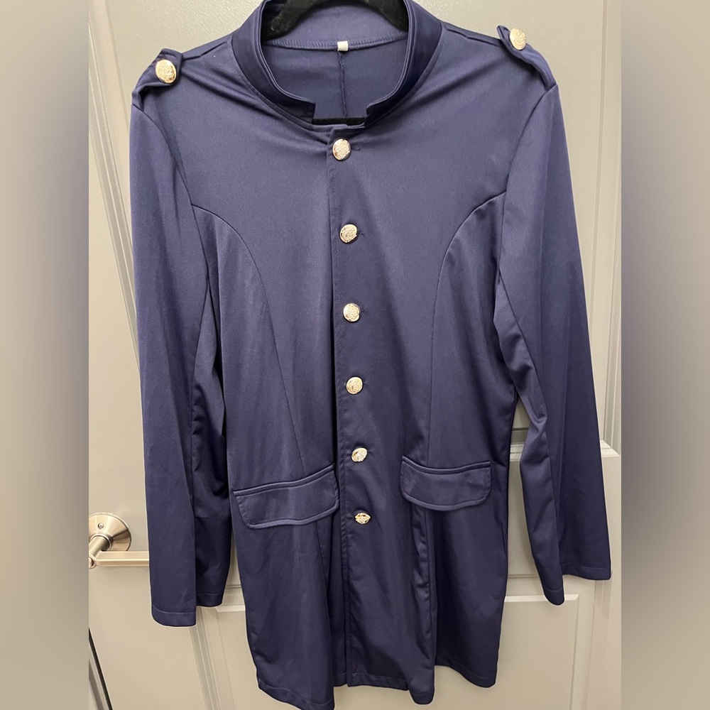 Navy Blue jacket with gold buttons